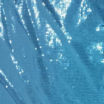 MAT18 Frozen Inspired Elsa 3mm Sequins Fabric 150CM Wide little stretch blue