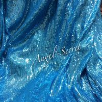 MAT18 Frozen Inspired Elsa 3mm Sequins Fabric 150CM Wide little stretch blue - Thumbnail 4