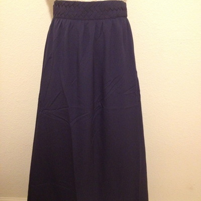 Long navy braided skirt