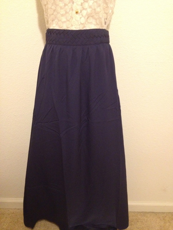 Long Navy Braided Skirt