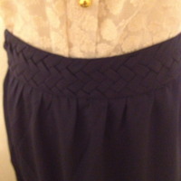 Long Navy Braided Skirt - Thumbnail 1