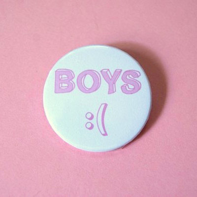 Boys :(   - pinback button, magnet or clip 1.5 inch (38mm)