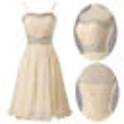 Short mini beaded chiffon ball cocktail evening prom party gown homecoming dress