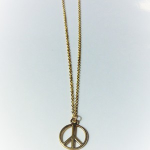 Peace sign necklace / 16k gold plated cable chain necklace / other lengths available / boho / hippie necklace