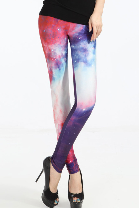 Photographic Galaxy Print Leggings
