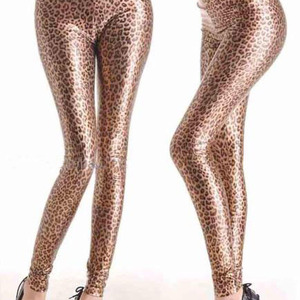 Leopard Leather Look Leggings