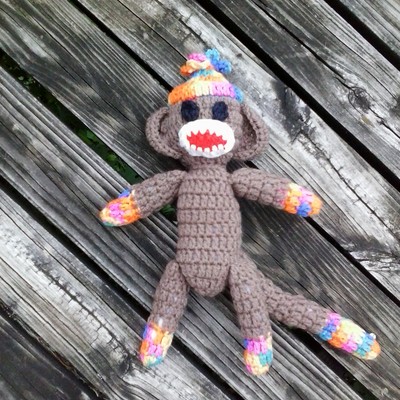 Rainbow sock monkey