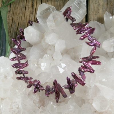 Burgundy freshwater pearl necklace