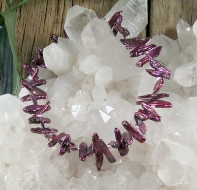 Burgundy Freshwater Pearl Necklace