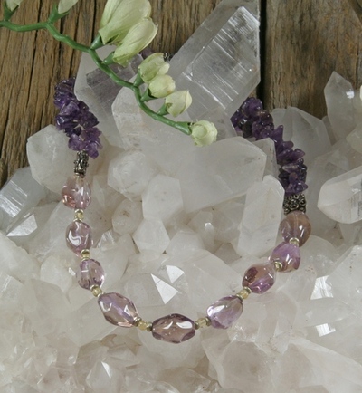 Ametrine, Citrine and Amethyst Necklace