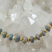 Azurite with Malachite, Yellow Jasper and Riverstone Necklace - Thumbnail 1