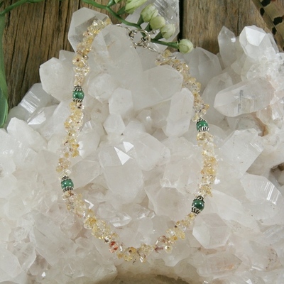 Citrine and jade necklace