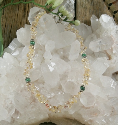 Citrine and Jade Necklace