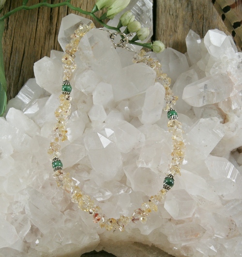 Citrine and Jade Necklace