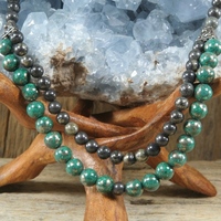 Malachite with Pyrite and Pyrite Necklace - Thumbnail 1