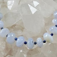 Blue Chalcedony and Lapis Necklace - Thumbnail 1