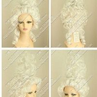 wg8 Marie Antoinette Renaissance Costume Wig rococo QUEEN Versailles white - Thumbnail 1