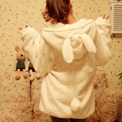 Teddy bear plush rabbit ears winter coat  - Thumbnail 5