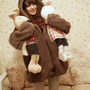 Teddy Bear plush rabbit ears winter coat -3