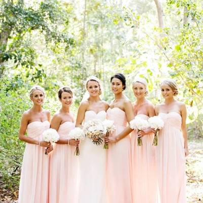 Empire blush cheap bridesmaid dress,blush party dress
