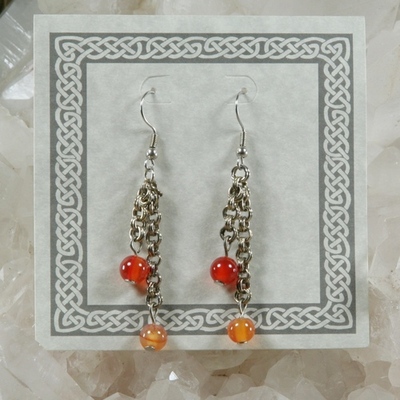 Carnelian dangle earrings - Thumbnail 5