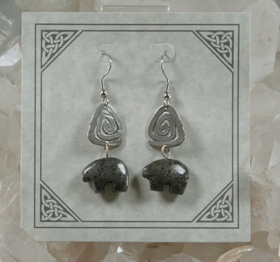 Pyrite Spirit Bear Earrings
