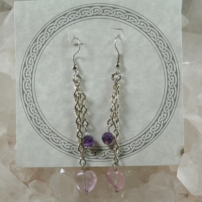 Amethyst and purple fluorite earrings - Thumbnail 5
