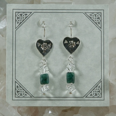 Emerald and quartz earrings - Thumbnail 5