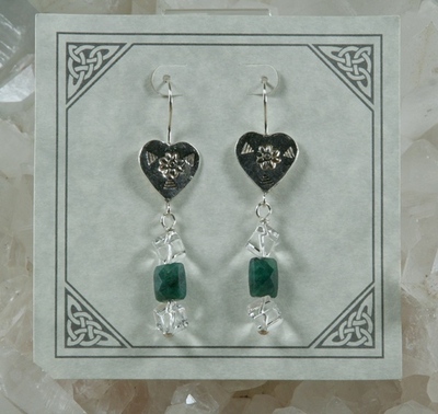 Emerald and Quartz Earrings