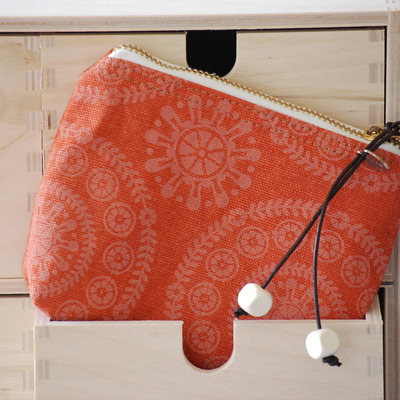 Zip wallet - leafy circles