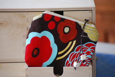 Zip Wallet - Red Flowers