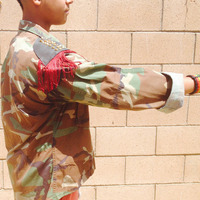 Maroon Camo Hi-Low Military Jacket - Thumbnail 1