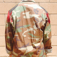 Maroon Camo Hi-Low Military Jacket - Thumbnail 2