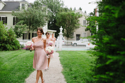 Unique One shoulder Blush Pink Bridesmaid Dress 