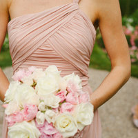 Unique One shoulder Blush Pink Bridesmaid Dress  - Thumbnail 1