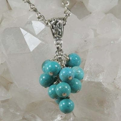 Turquoise grape cluster necklace