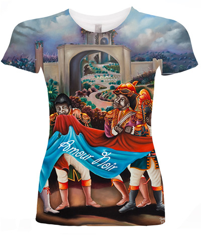 Amour Noir Sublimation Carribean Pride Women's Short Sleeve Crew Neck T-Shirt