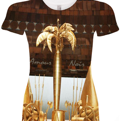 Amour noir sublimation island pride women's short sleeve crew neck t-shirt