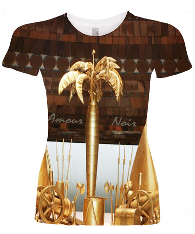Amour Noir Sublimation Island Pride Women's Short Sleeve Crew Neck T-Shirt