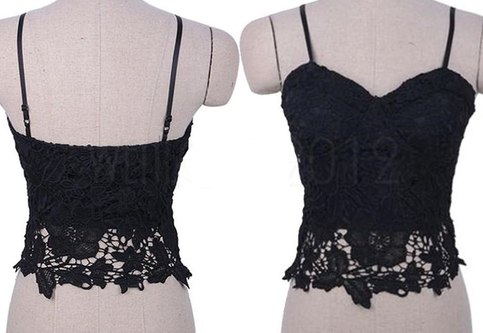 Lace Bustier Crop White Or Black