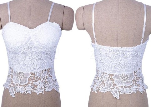 Lace Bustier Crop White Or Black