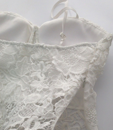 Lace Bustier Crop White Or Black