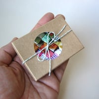 Green  Eco-Chic Earrings Made With Rescued Security Envelopes - Thumbnail 4