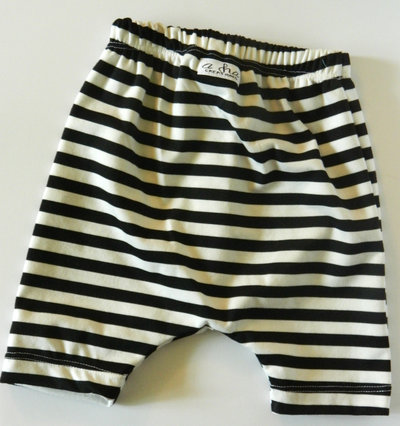 Harem Shorts- Black and White Stripe