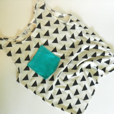 Triangle tank with teal pocket