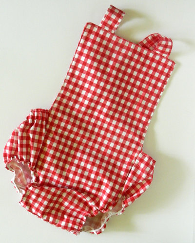 Vintage Style Red Gingham Romper