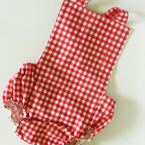 Vintage Style Red Gingham Romper