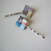 Bobby Pin Pair - Earth Friendly in Warm Colors  - Thumbnail 3
