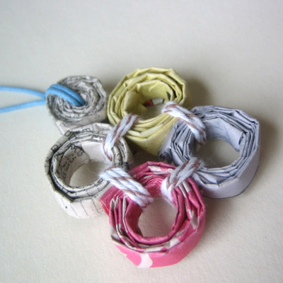 Eco-chic necklace - phone book memoir