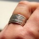 Set of 7 Sterling Silver Stack Rings, Textured Bands, Sizes 4, 5, 6, 7, 8, 9, 10, 11 half and quarter sizes-1